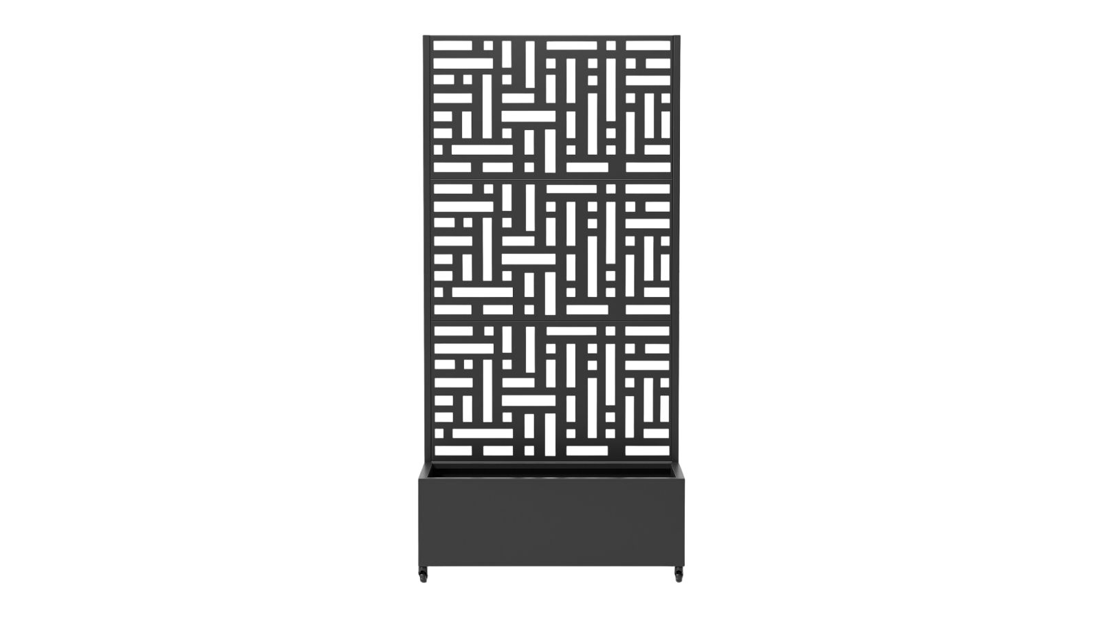 Oakory Street Style Metal Planter Box with Privacy Screen and Wheel - 180 x 90cm