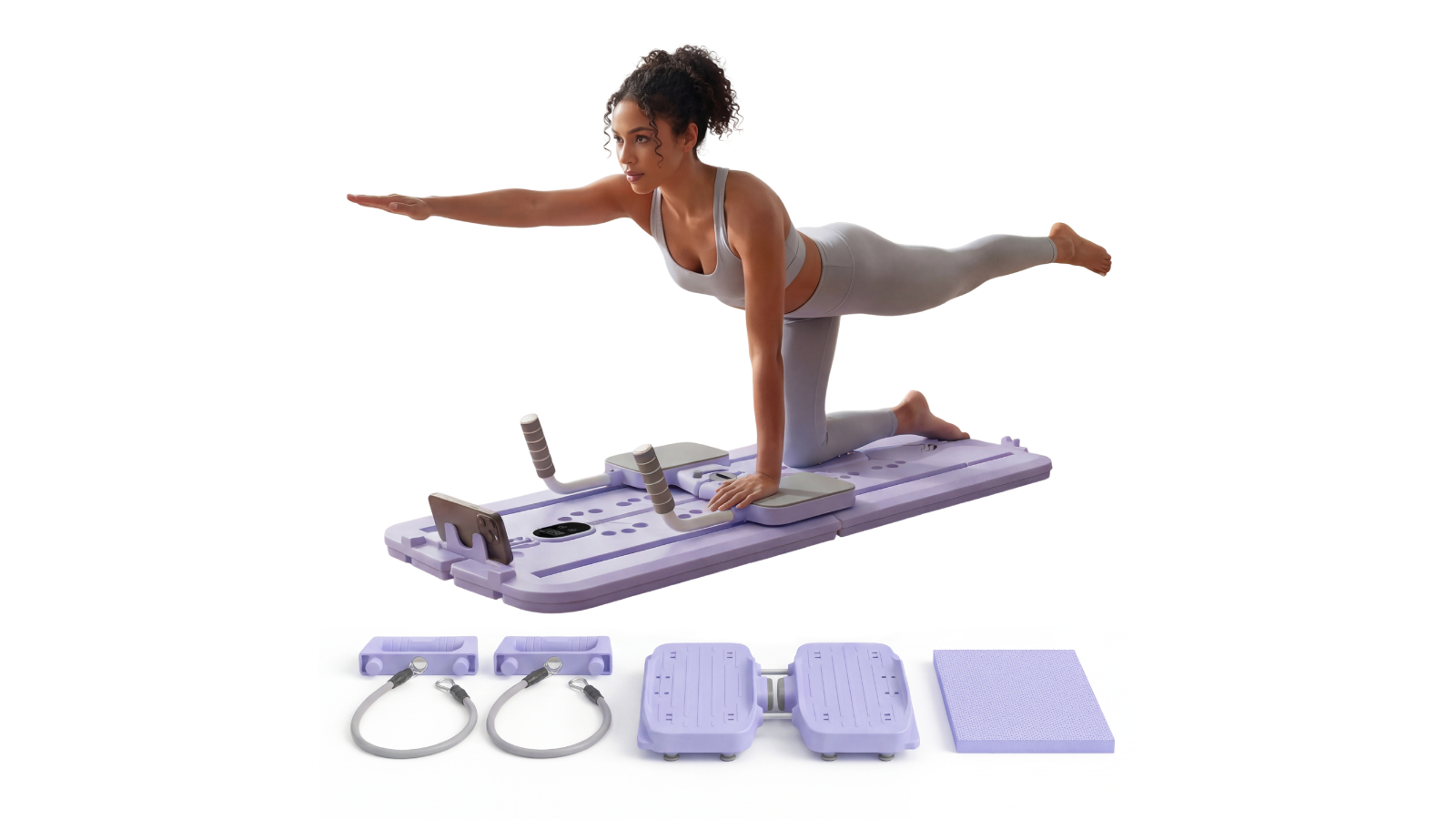 MaxU 3-Level Foldable Pilates Reformer Board - Lavender
