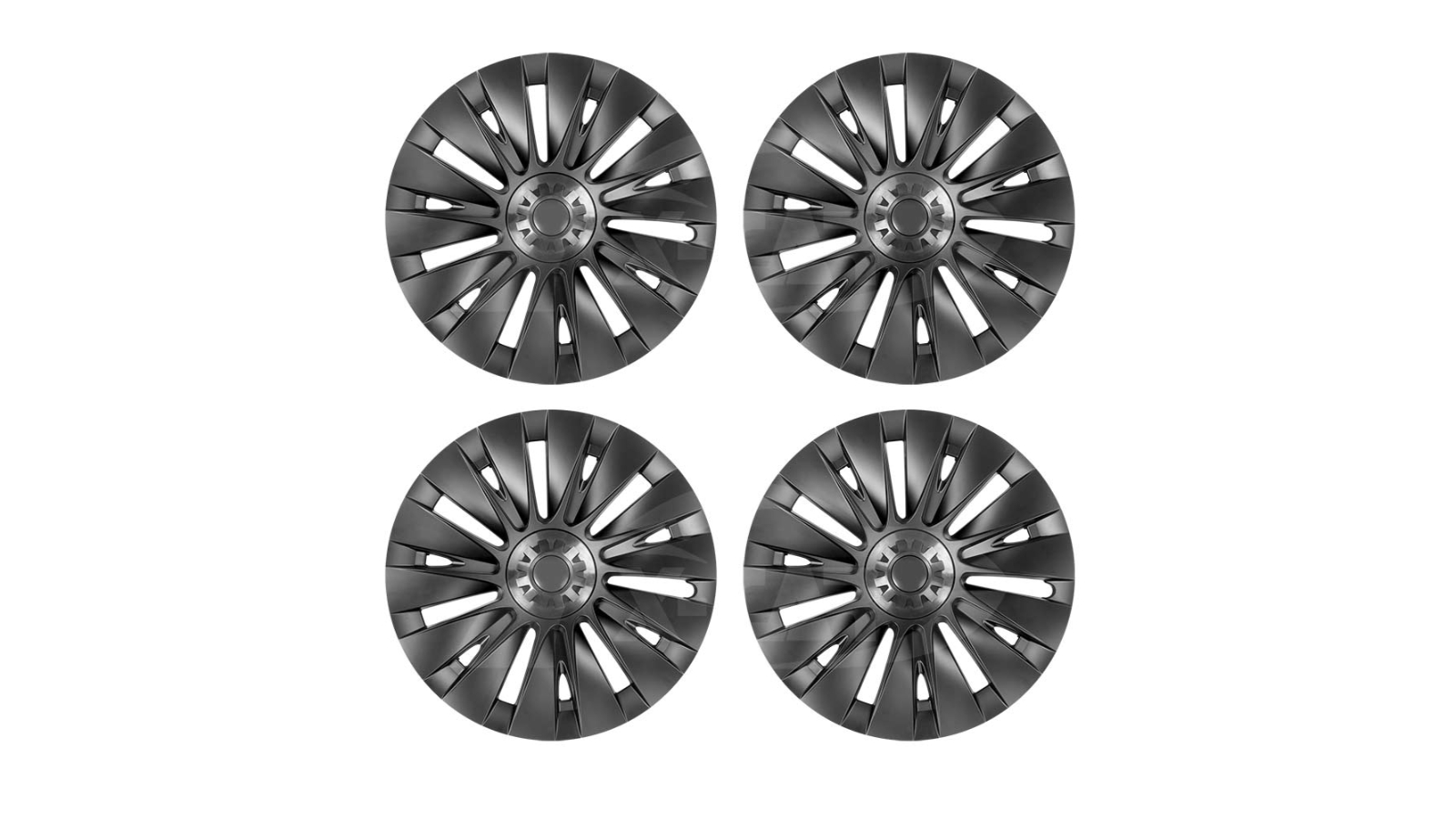 X-CAR Set of 4 Tesla Model Y 2022-2024 Wheel Protector Cover Hub Caps 19inch Rim Turbine-H Exterior Accessories - Matt Black