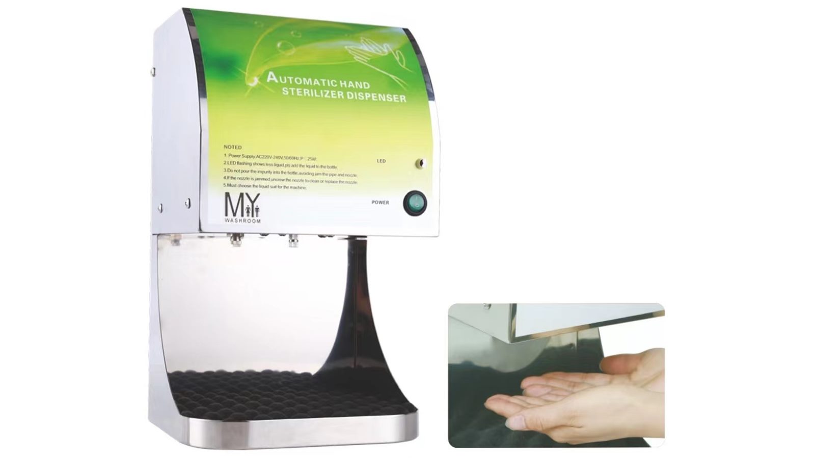 Mywashroom Automatic Hand Disinfectants Hygienic Sanitizer Soap Dispenser - Stainless Steel