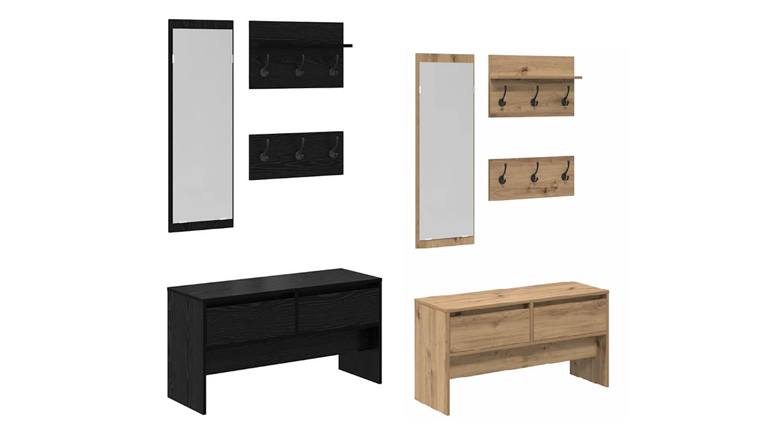 vidaXL 4 Piece 90 x 31 x 46.5cm Hallway Furniture Set