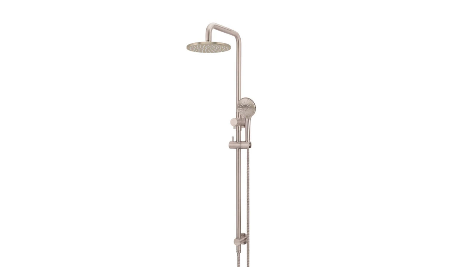 Meir Round Combination Shower Rail 200mm Rose Three Function - Champagne