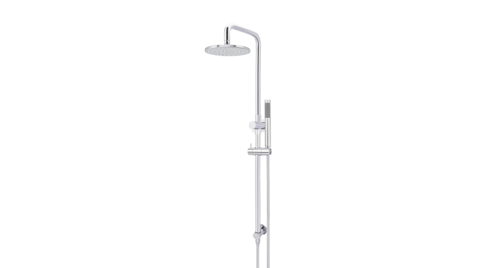 Meir Round Combination Shower Rail 200mm Rose Single Function - Chrome