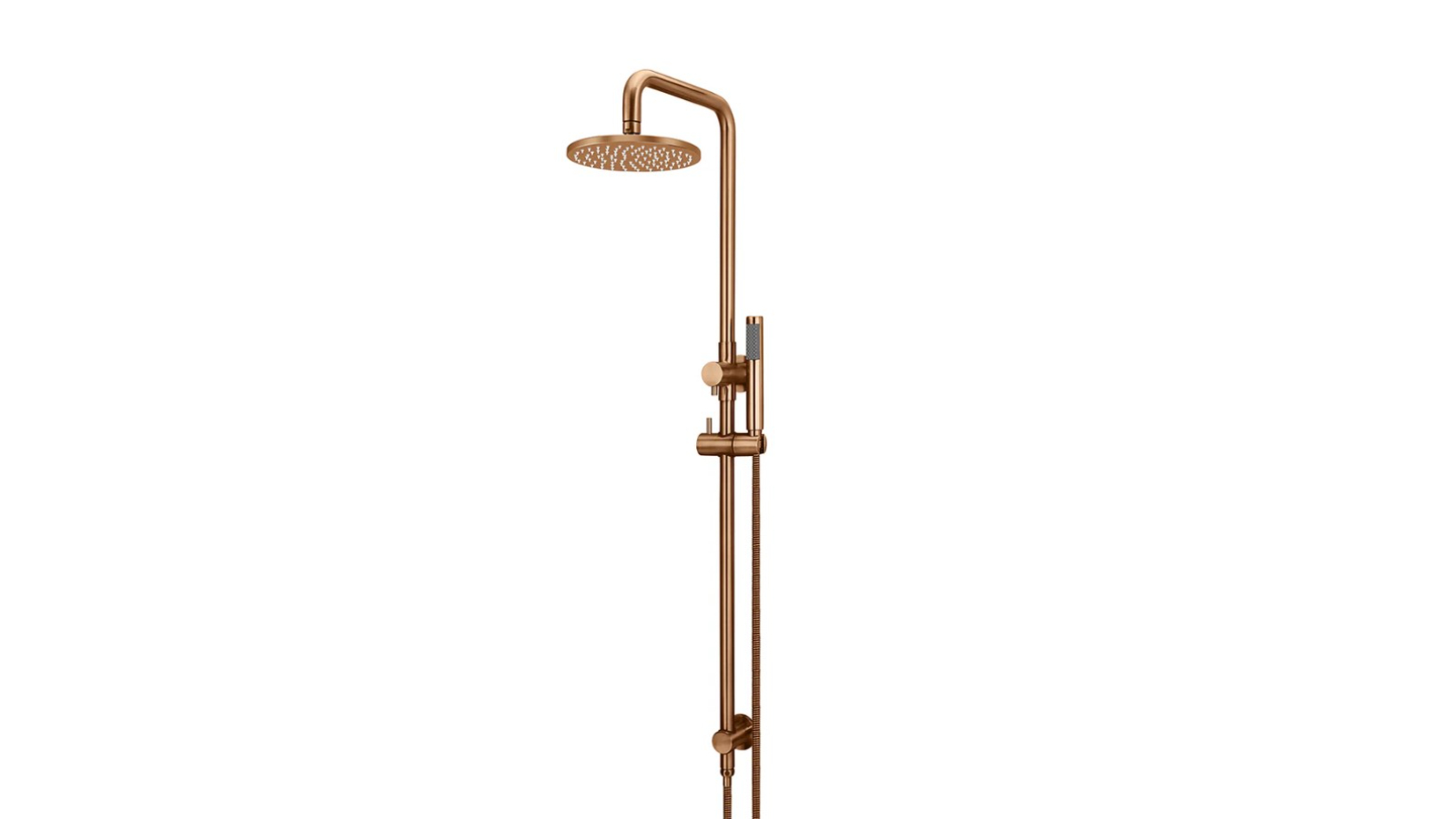 Meir Round Combination Shower Rail 200mm Rose Single Function - Lustre Bronze