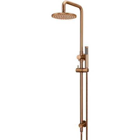 Meir Round Combination Shower Rail 200mm Rose Single Function - Lustre Bronze
