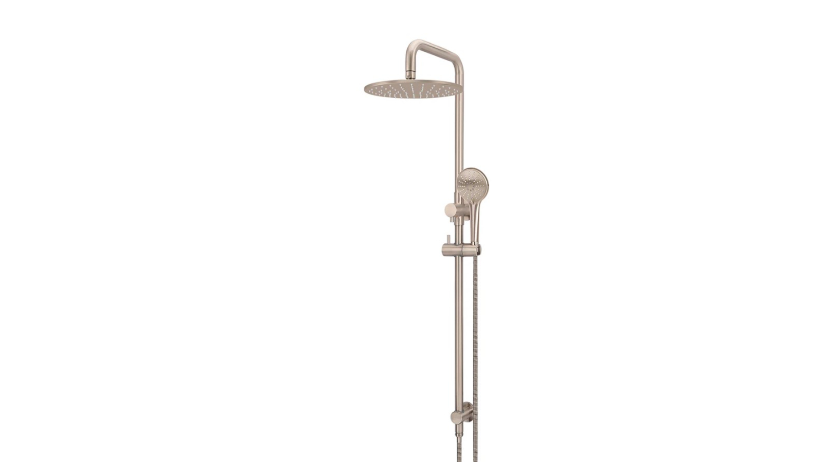 Meir Round Combination Rail Shower 300mm Rose, Three Function Hand Shower - Champagne