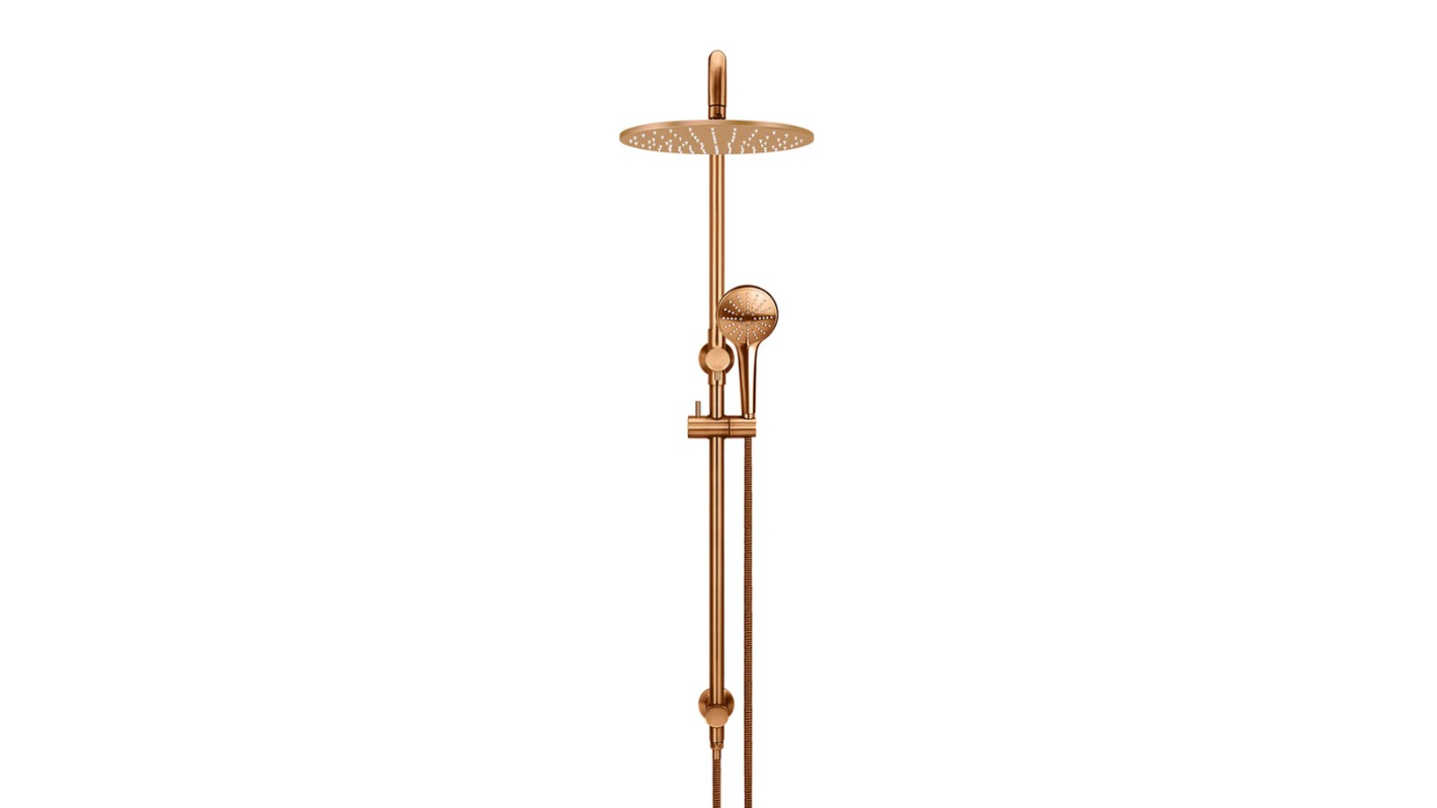 Meir Round Combination Rail Shower 300mm Rose, Three Function Hand Shower - Lustre Bronze