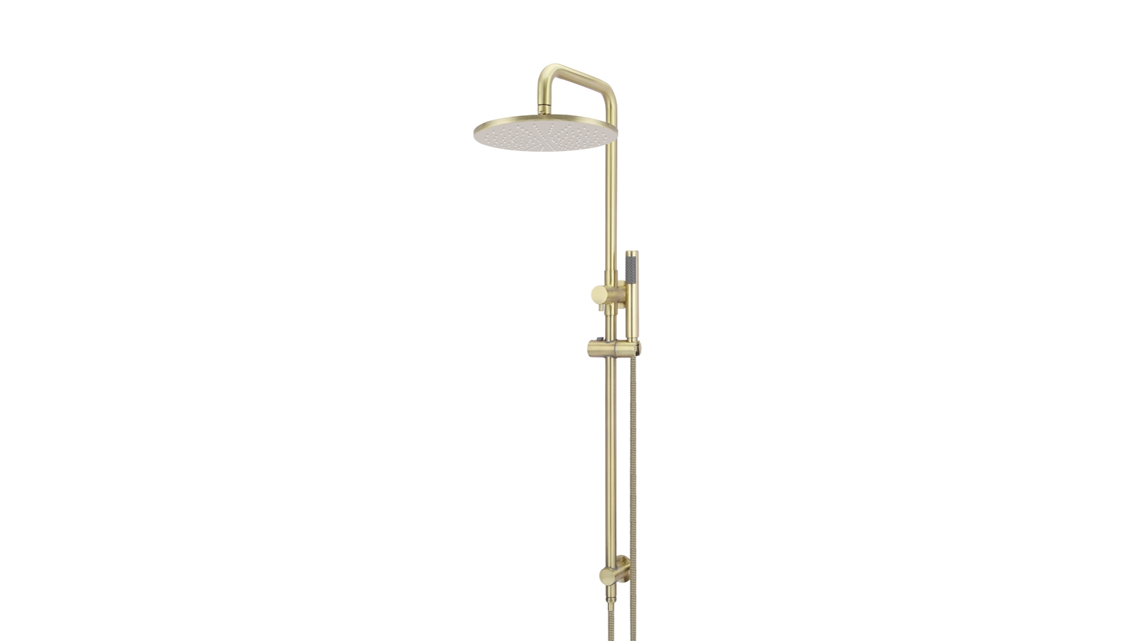 Meir Round 300mm Rose Combination Shower Rail with Single Function Hand Shower - Tiger Bronze Gold