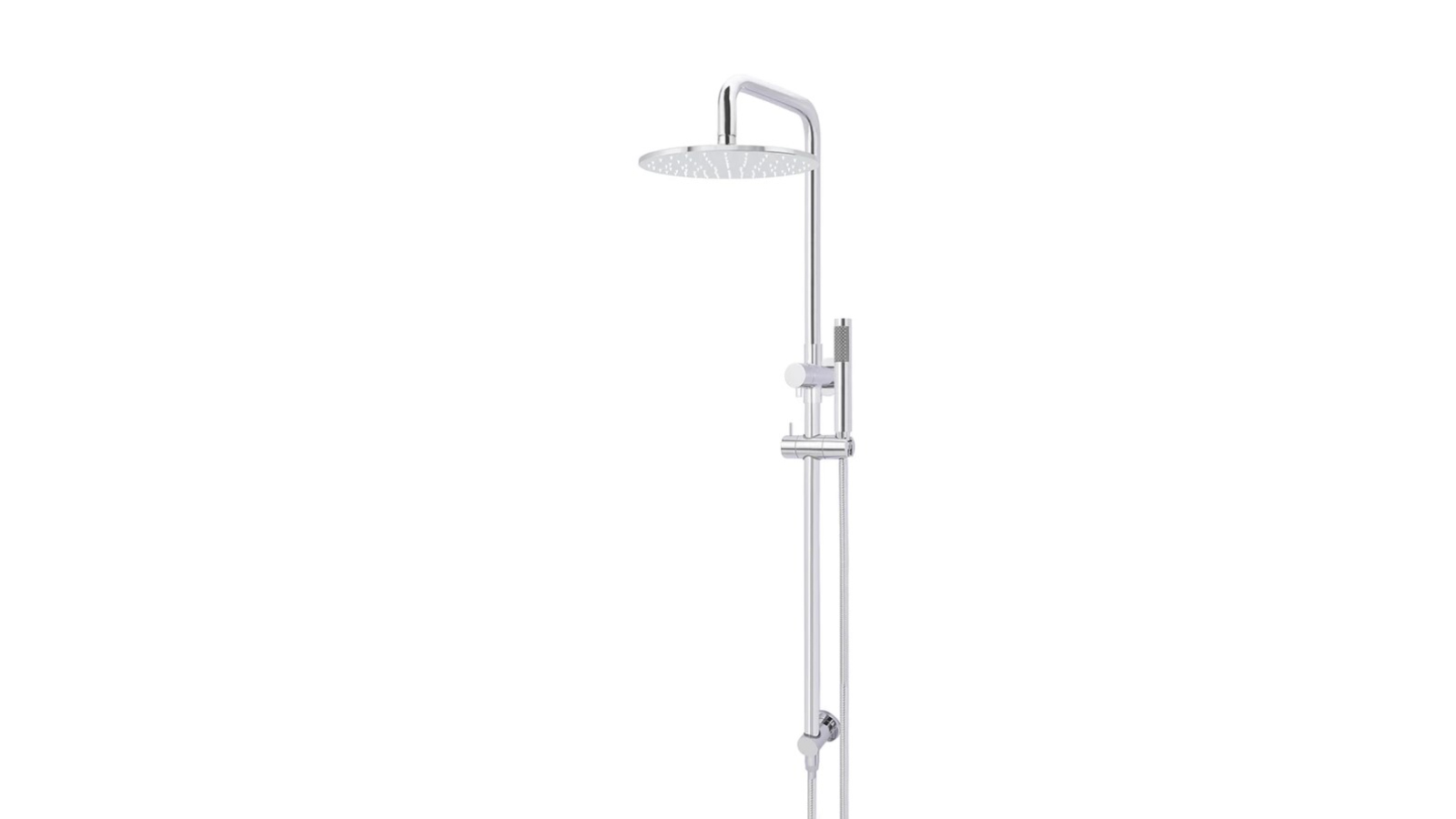 Meir Round Combination Rail Shower 300mm Rose, Single Function Hand Shower - Chrome
