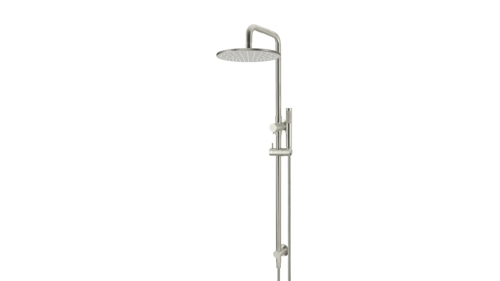 Meir Round Combination Rail Shower 300mm Rose, Single Function Hand Shower - Brushed Nickel