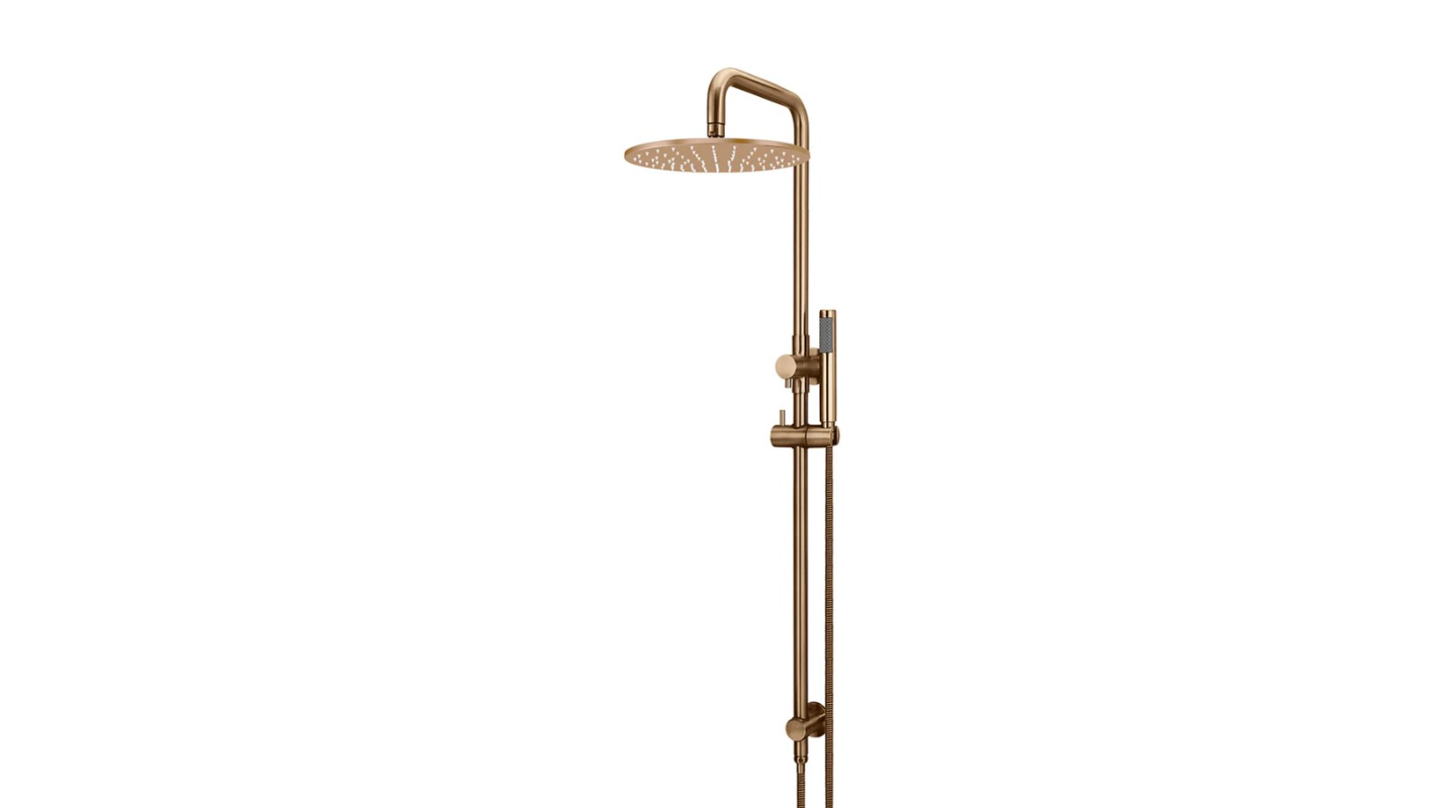 Meir Round Combination Rail Shower 300mm Rose, Single Function Hand Shower - Lustre Bronze