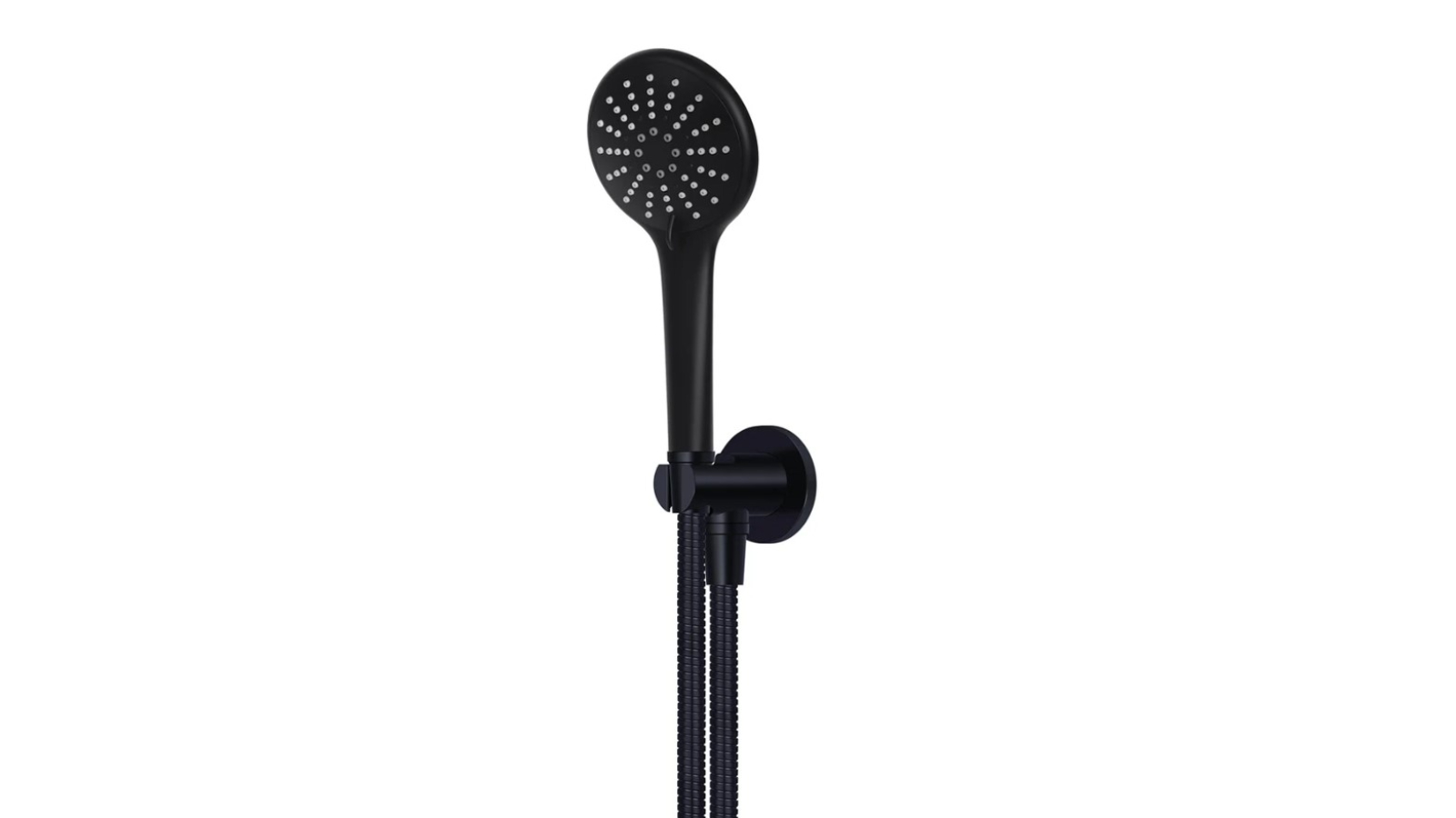 Meir Round Three Function Hand Shower on Fixed Bracket - Matte Black