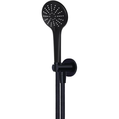 Meir Round Three Function Hand Shower on Fixed Bracket - Matte Black
