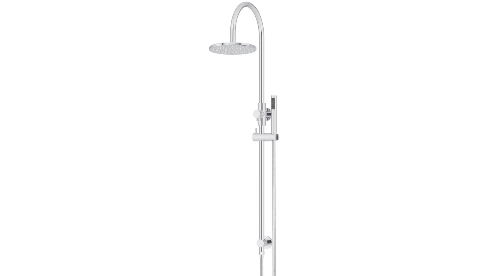 Meir Round Gooseneck Shower Set with 200mm Rose, Single Function Hand Shower - Chrome