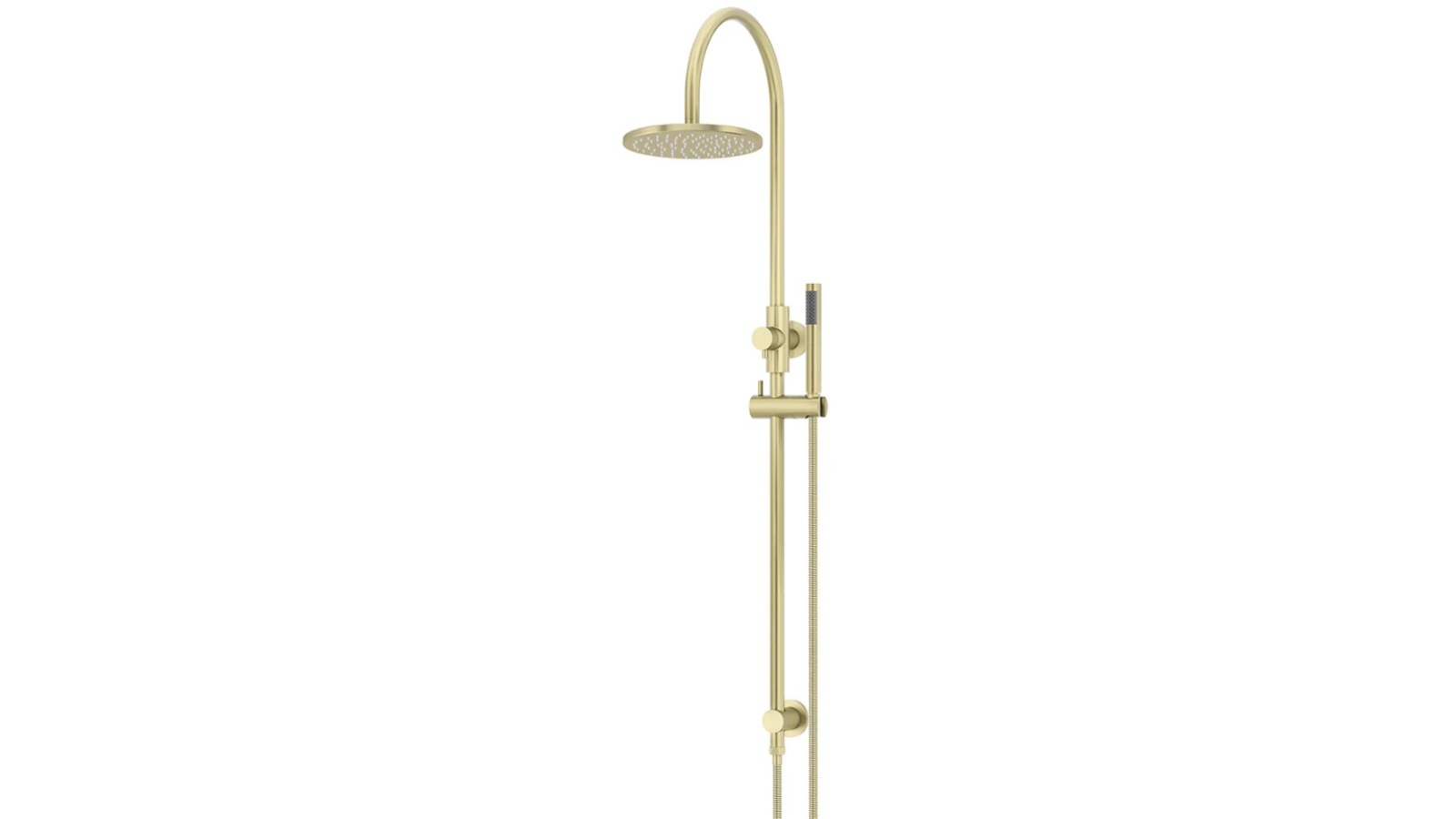 Meir Round Gooseneck Shower Set with 200mm Rose, Single Function Hand Shower - Tiger Bronze