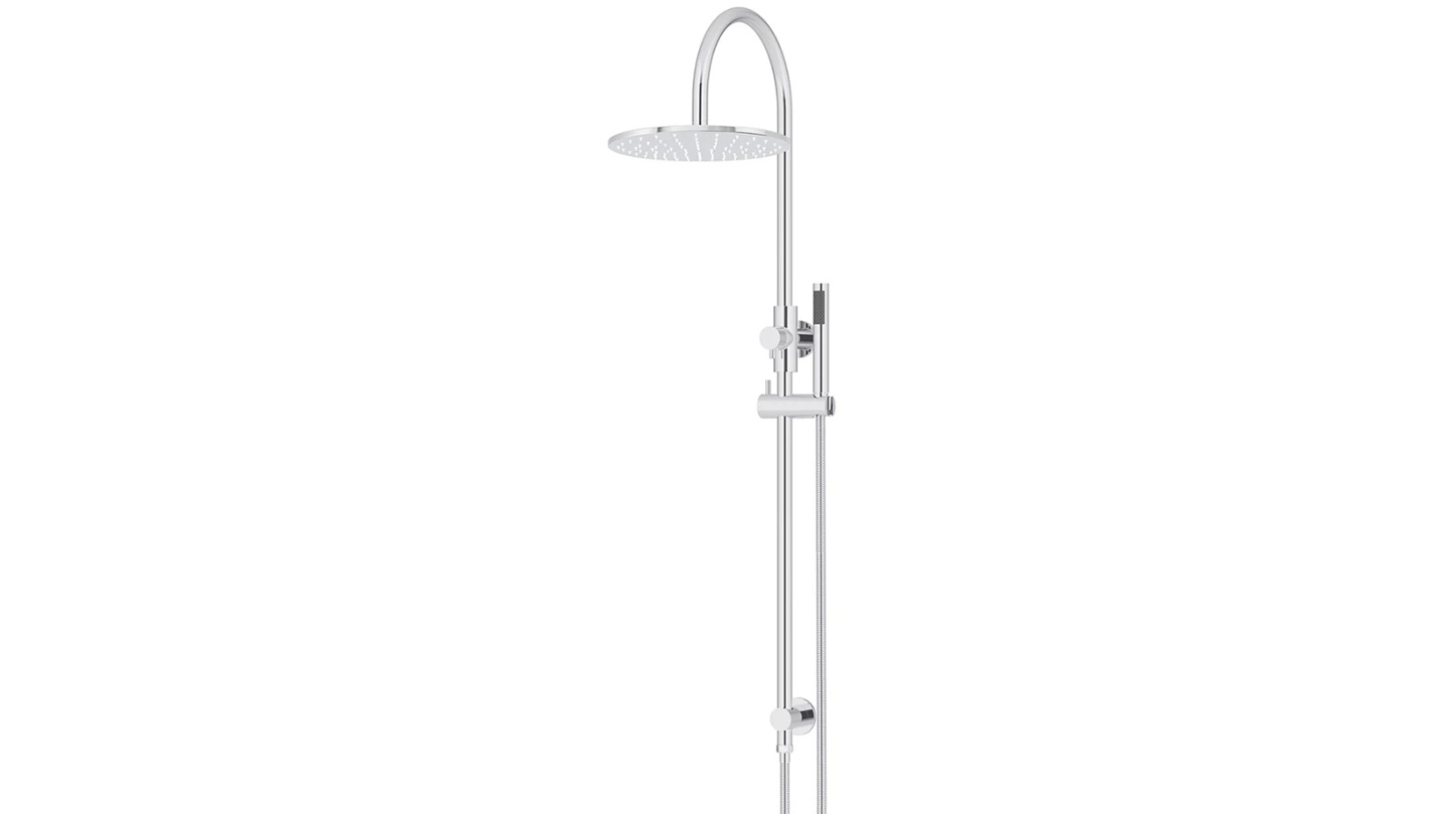 Meir Round Gooseneck Shower Set with 300mm Rose, Single Function Hand Shower - Chrome