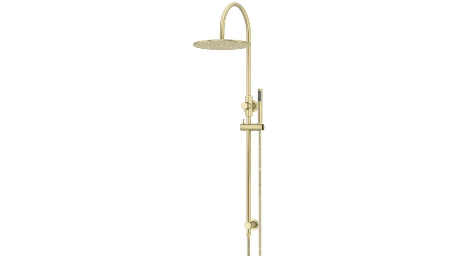 Meir Round Gooseneck Shower Set with 300mm Rose, Single Function Hand Shower - Tiger Bronze