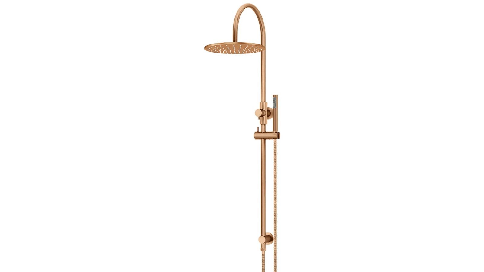 Meir Round Gooseneck Shower Set with 300mm Rose, Single Function Hand Shower - Lustre Bronze