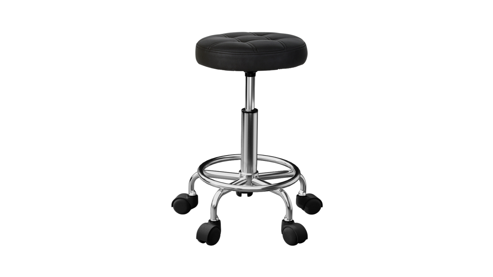 Artiss PU Round Salon Stool Swivel Barber Chair - Black