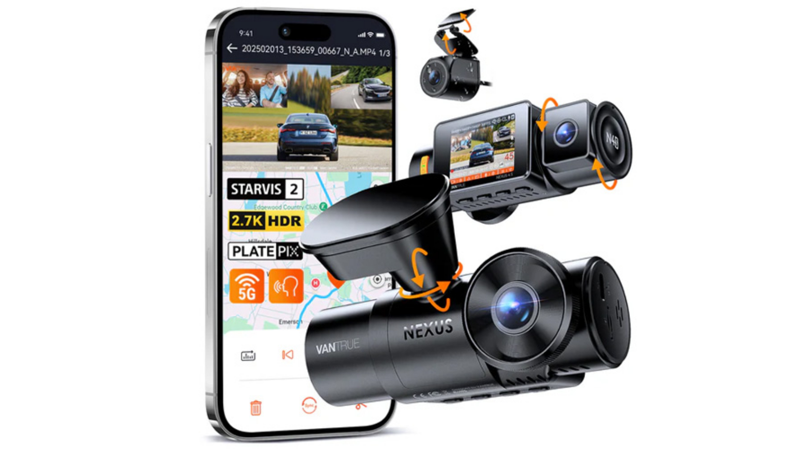 Vantrue N5S 4-Channel GPS 5G Wi-Fi Dash Cam