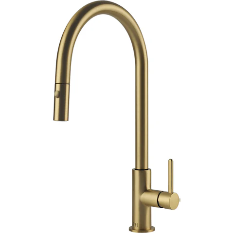 Turner Hastings Naples Pull-Out Sink Mixer - Brushed Brass