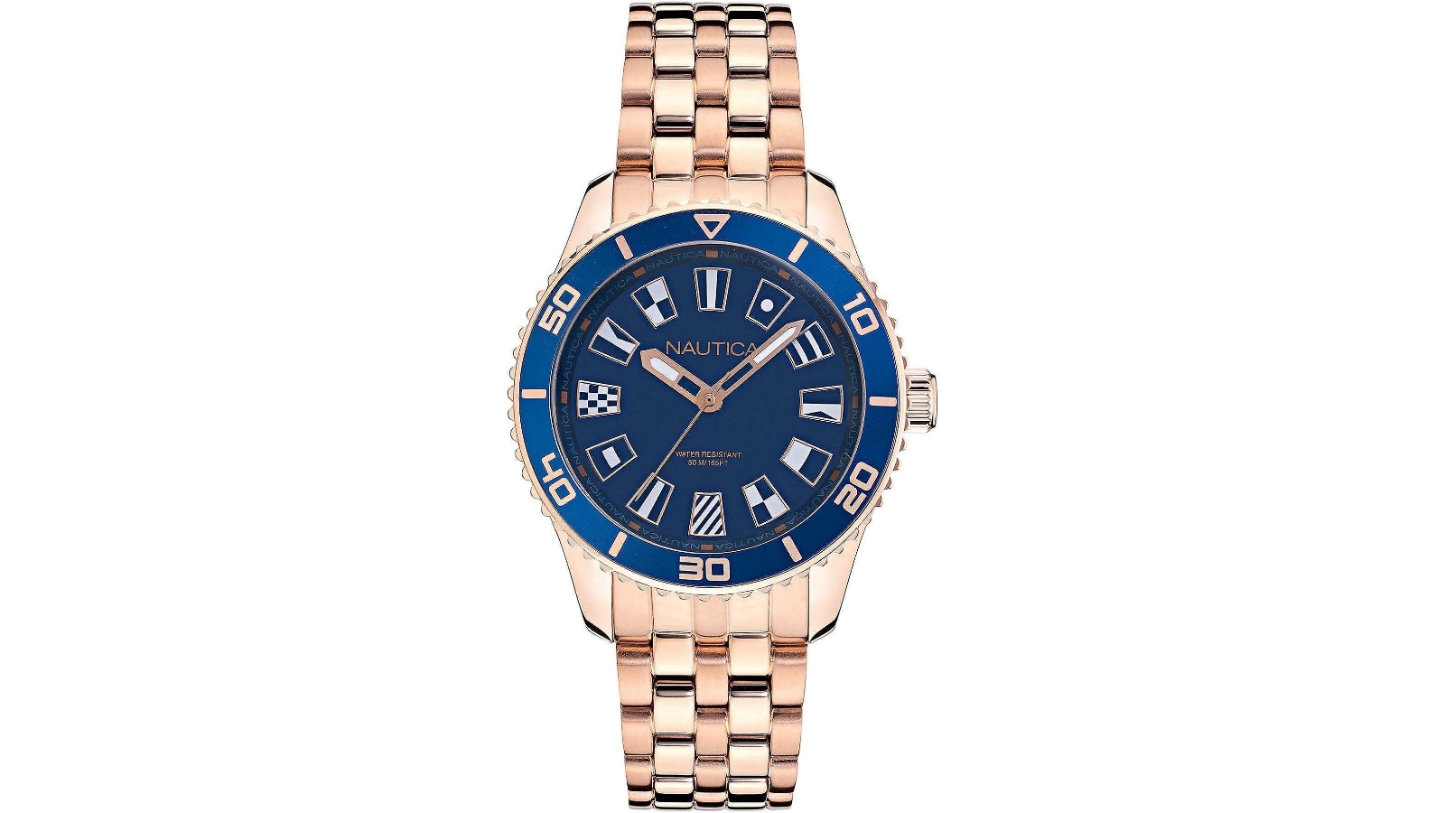 Nautica Pacific Beach Women's Midsize Dress Watch - Blue/Rose Gold