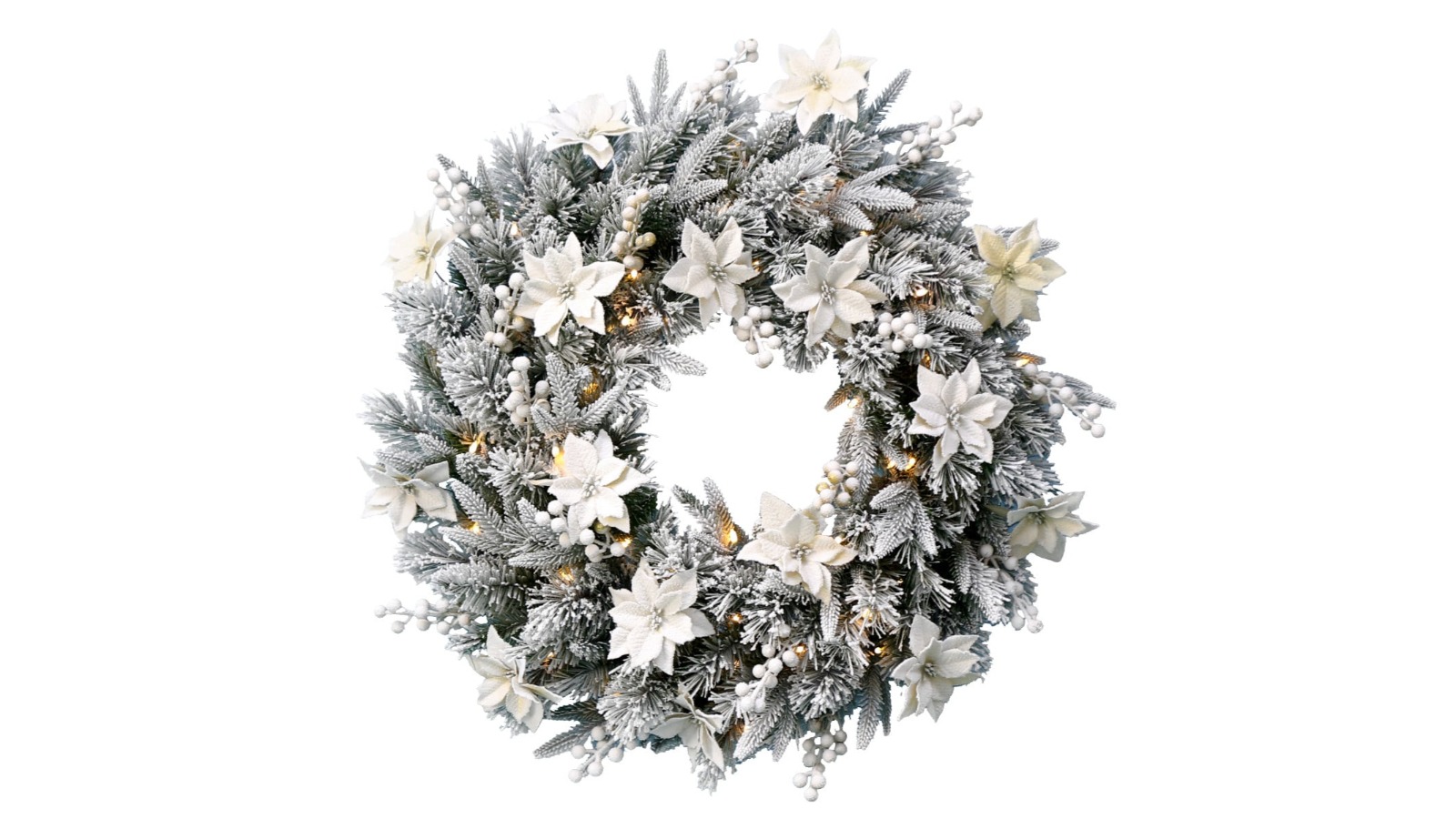 Christabelle Colonial Pre-Lit Snowy Christmas Wreath - 61cm