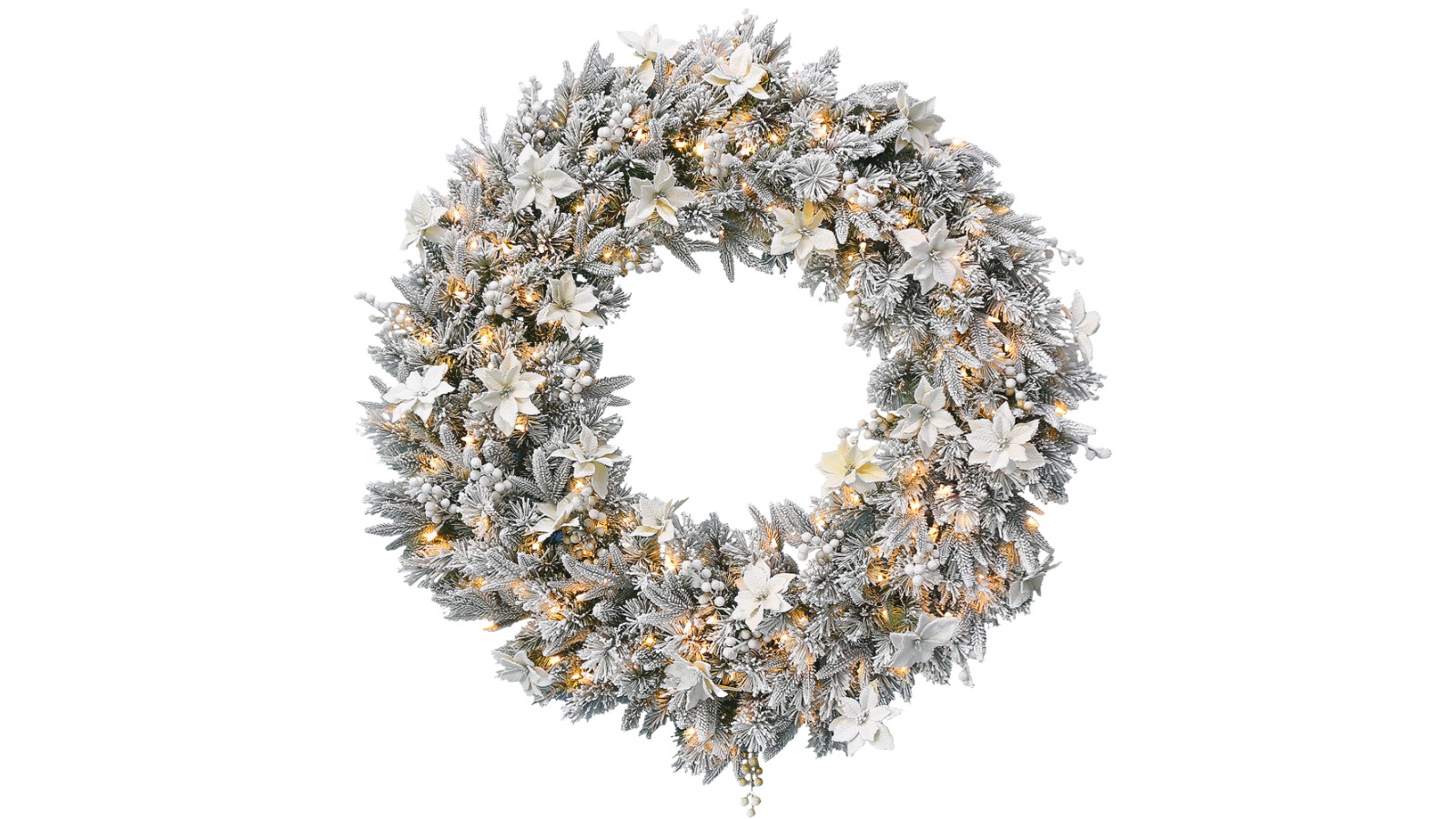 Christabelle National Tree Company Frosted Colonial Pre-Lit Christmas Wreath - 122cm