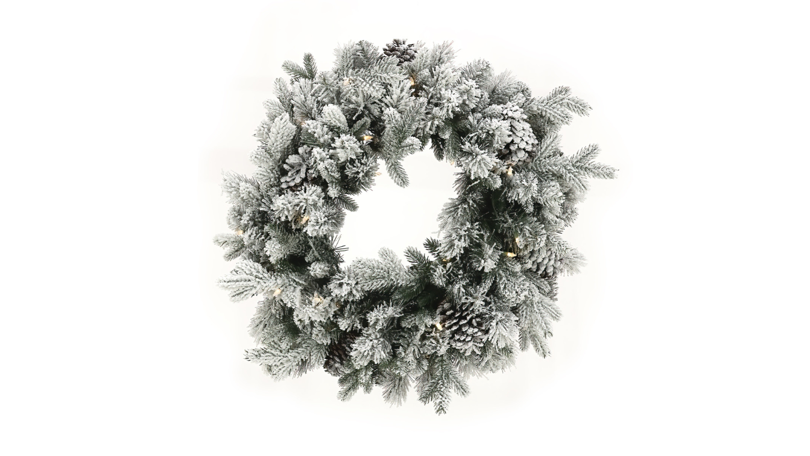 Klika Snowy Dorchester Christmas Wreath with Light - 61cm
