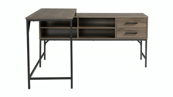 Maestro Furniture Natu 140cm Wooden L-Shape Desk - Brown