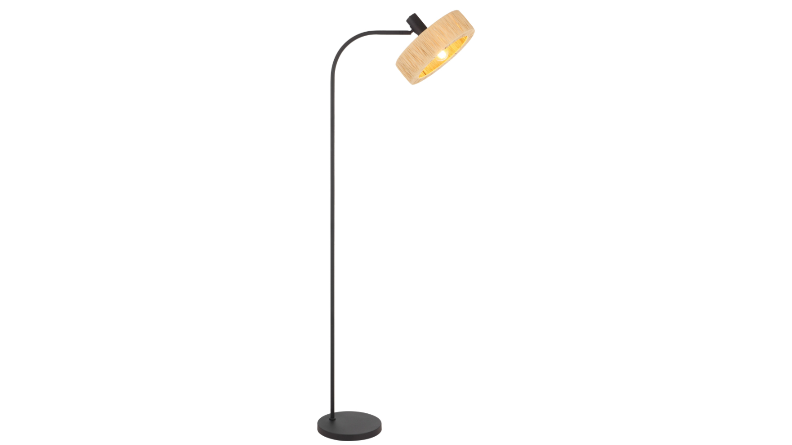 Pretty & Practical Venice Natural Raffia Floor Lamp with Foot Switch for Cozy Interiors - Black 