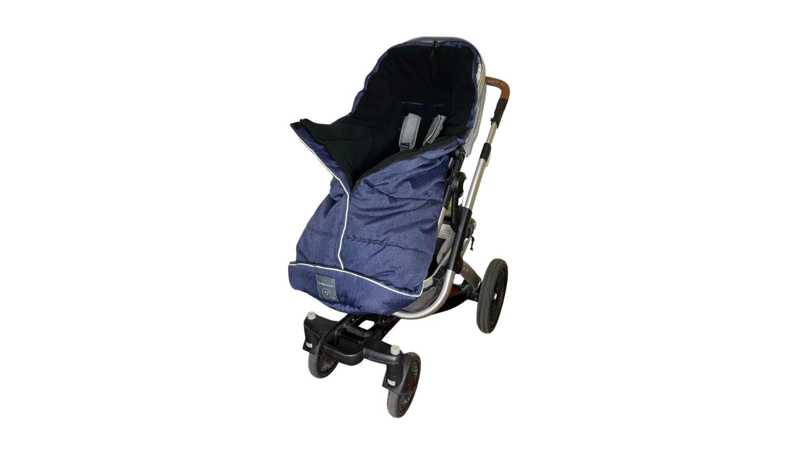 Naturally Sheepskins Weatherproof Fleece Footmuff - Linear Navy