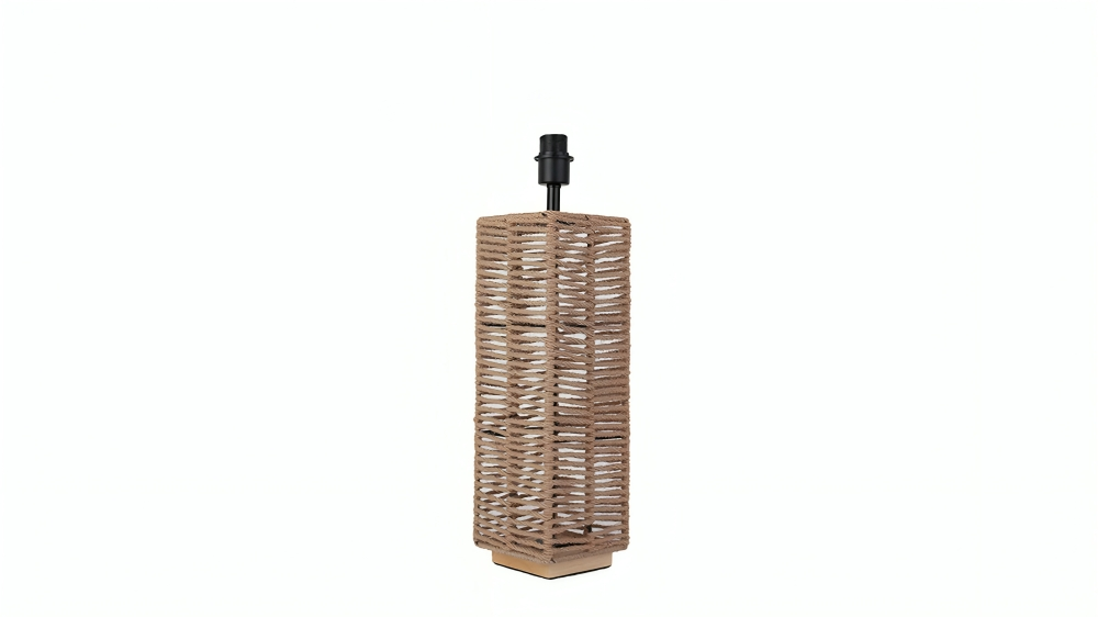 Earth Lighting Natural Rope Hand Woven Wooden Base