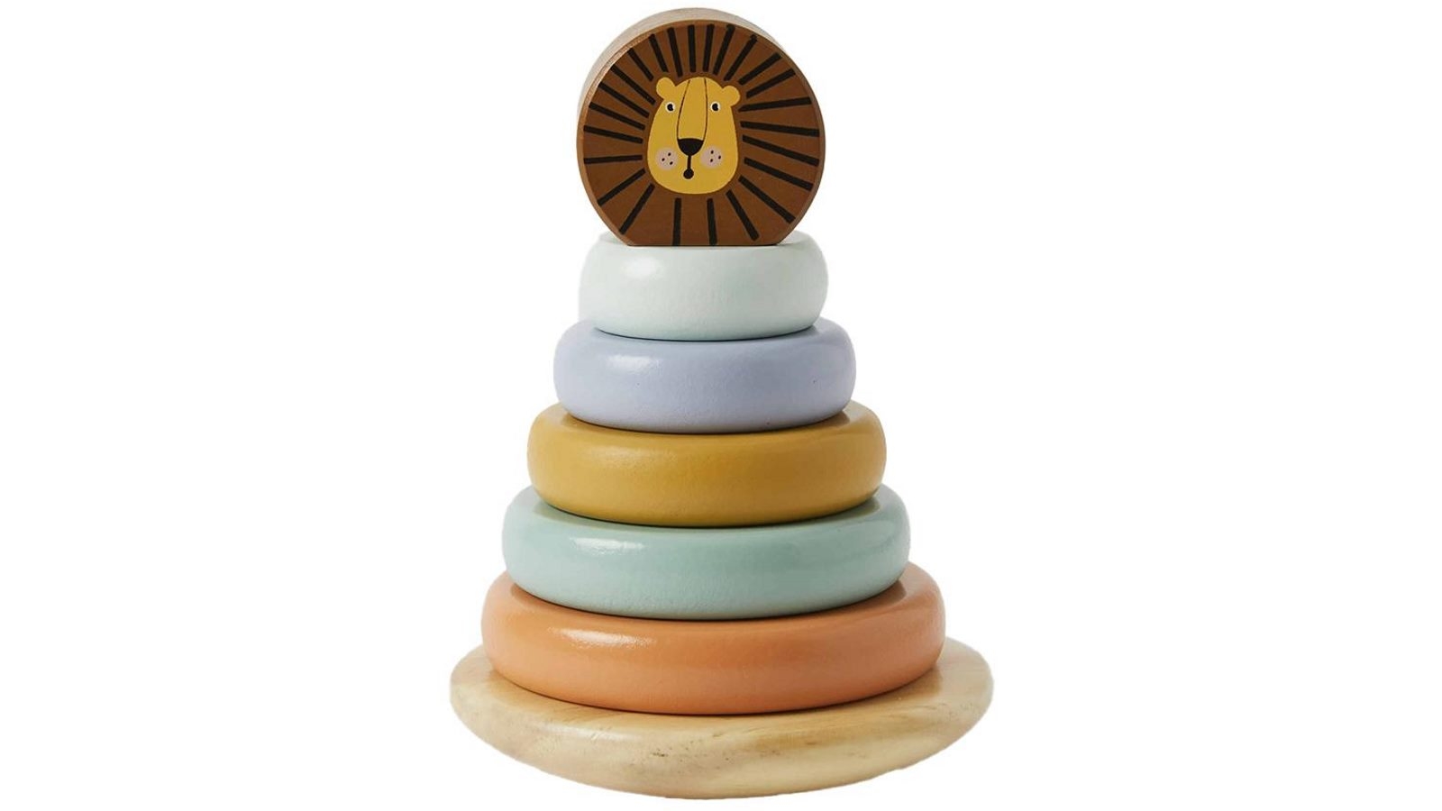 Zookabee Wood Lion Tower Rings Toy for 12m+