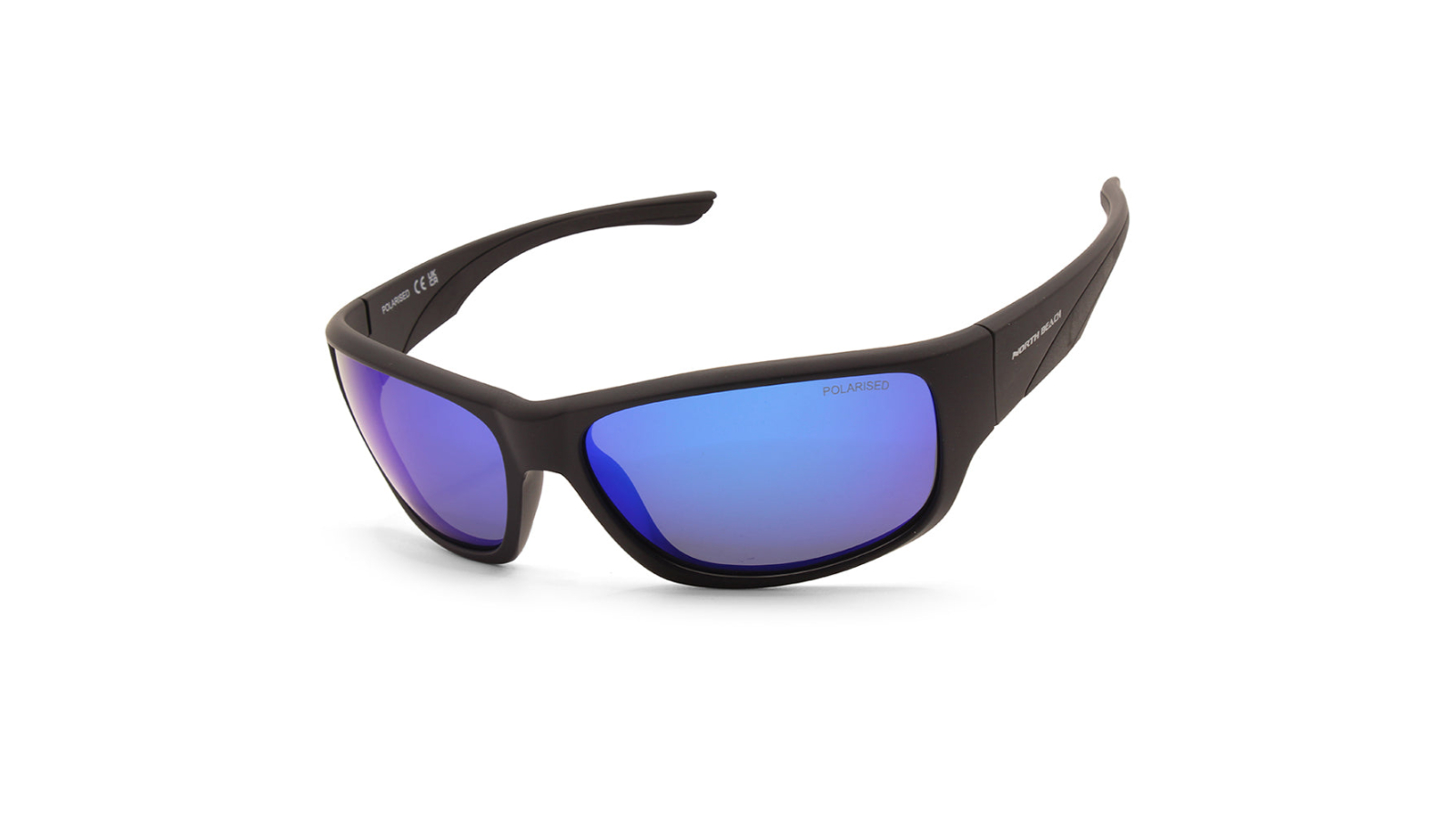 North Beach 79595 Unisex Galjeon Mirror Polarised Sunglasses - Matte Black