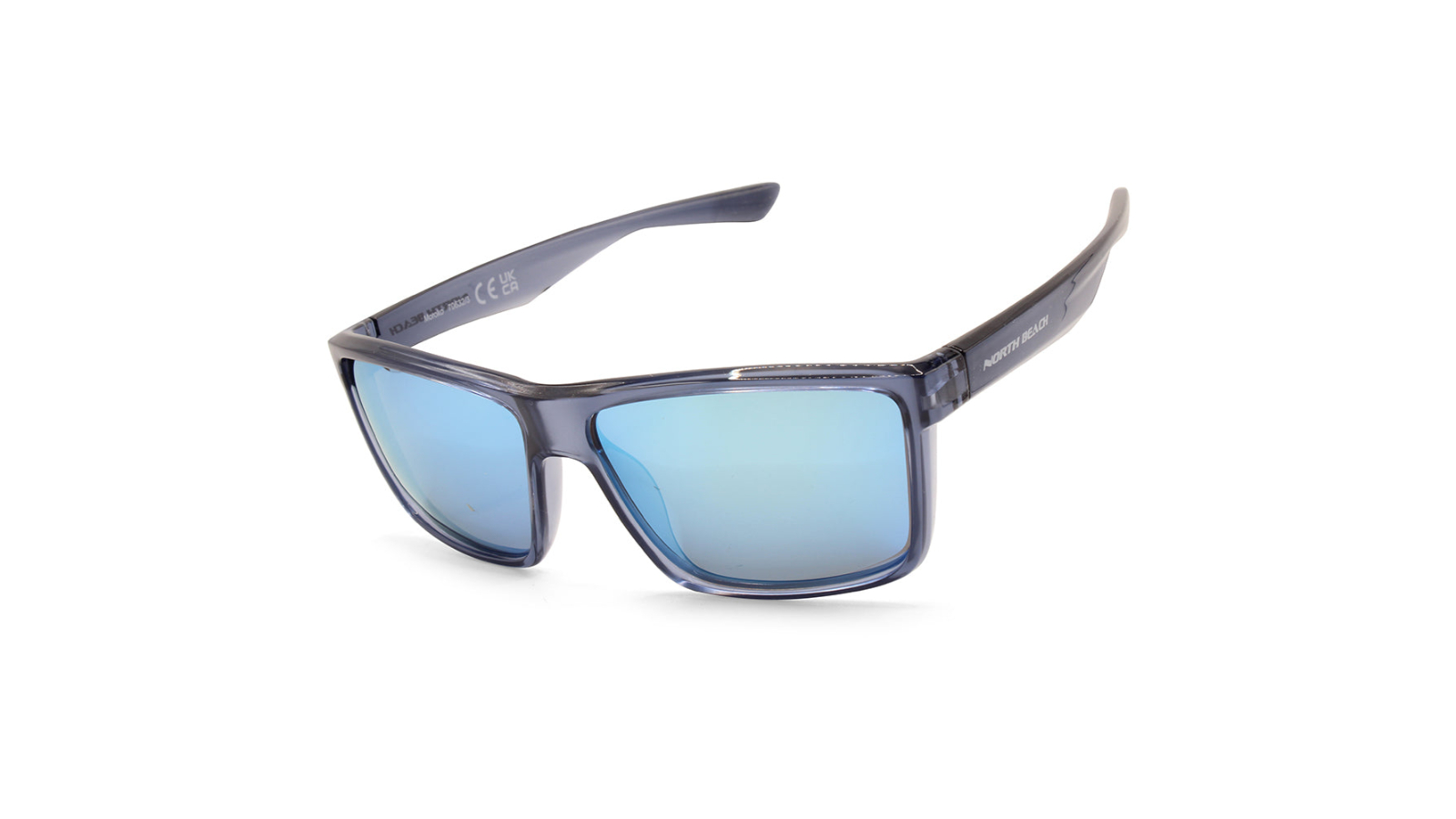 North Beach 70632 Unisex Moroko Mirror Polarised Sunglasses - Crystal Blue