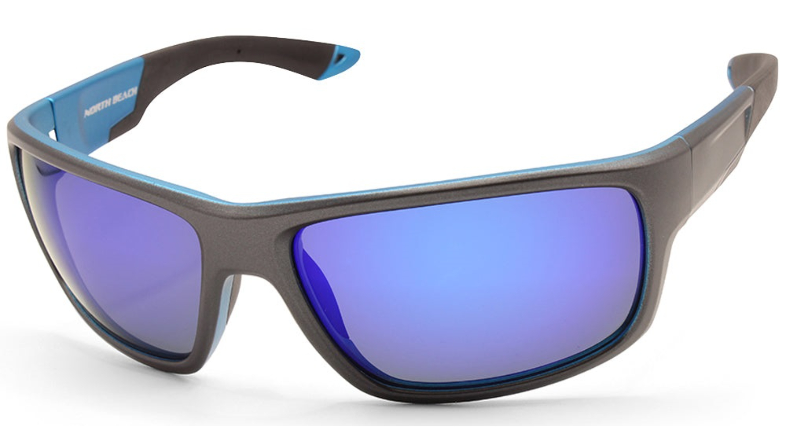 North Beach 70732 Mens Loody Polarised Sunglasses - Dark Grey/Blue