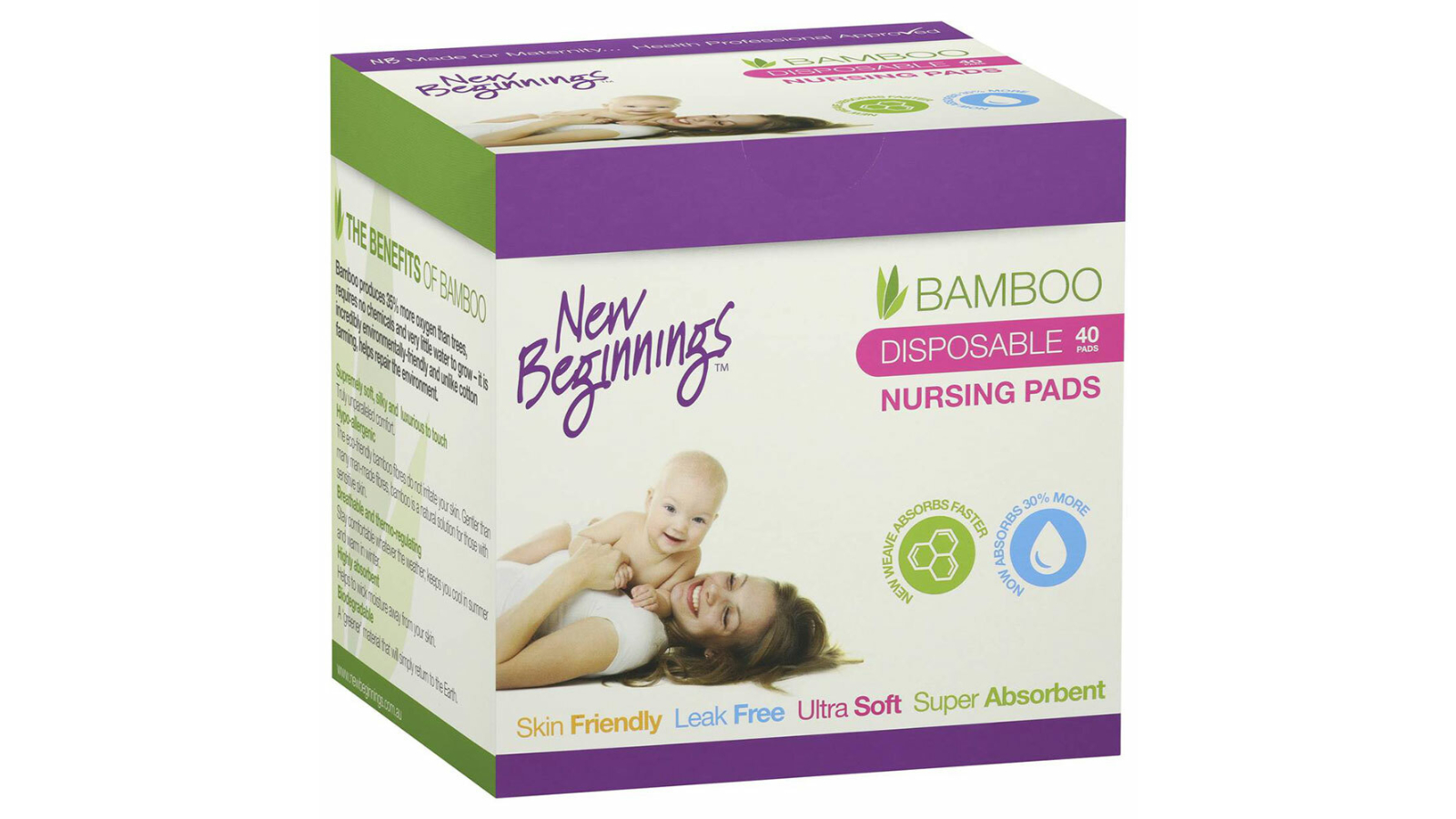 New Beginnings 40 Piece Ultra-Soft/Leakproof Disposable Nursing Pads