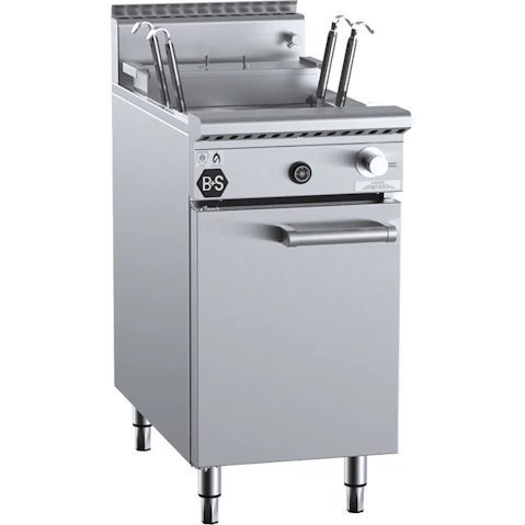 B+S Black Natural Gas Noodle Cooker with 4 Round Basket + 1 Pot