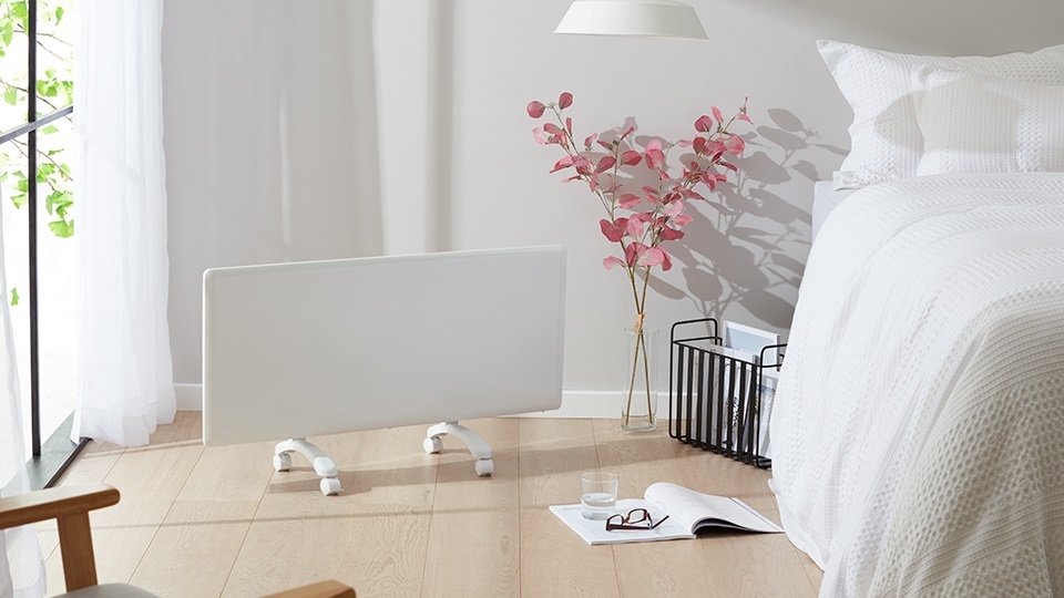 Nobo 2kW Compact Panel Heater with Timer & Castors White Harvey Norman