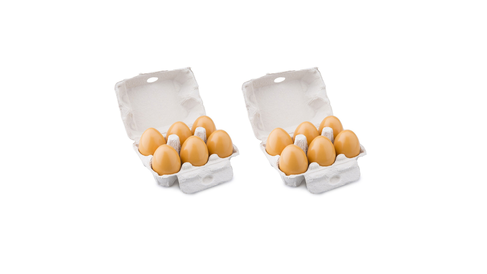 New Classic Toys Pack of 2 Wooden Eggs in a Carton Pretend Play Toy - 24 month+