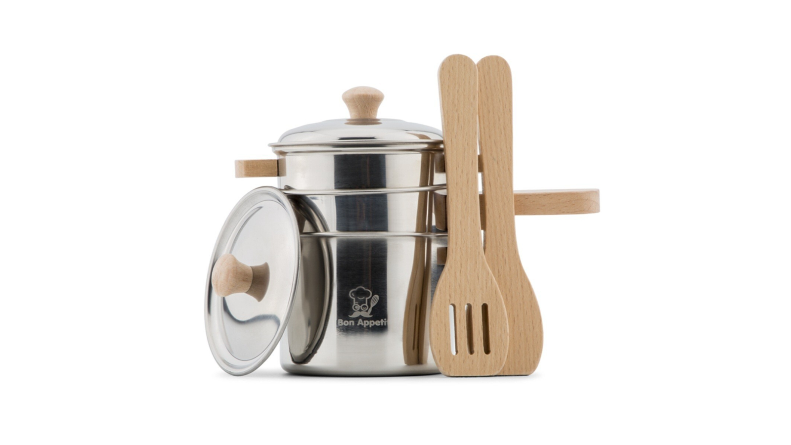 New Classic Toys Kids Metal Frypan with Cooking Utensils Set Pretend Play Toy - 24 month+