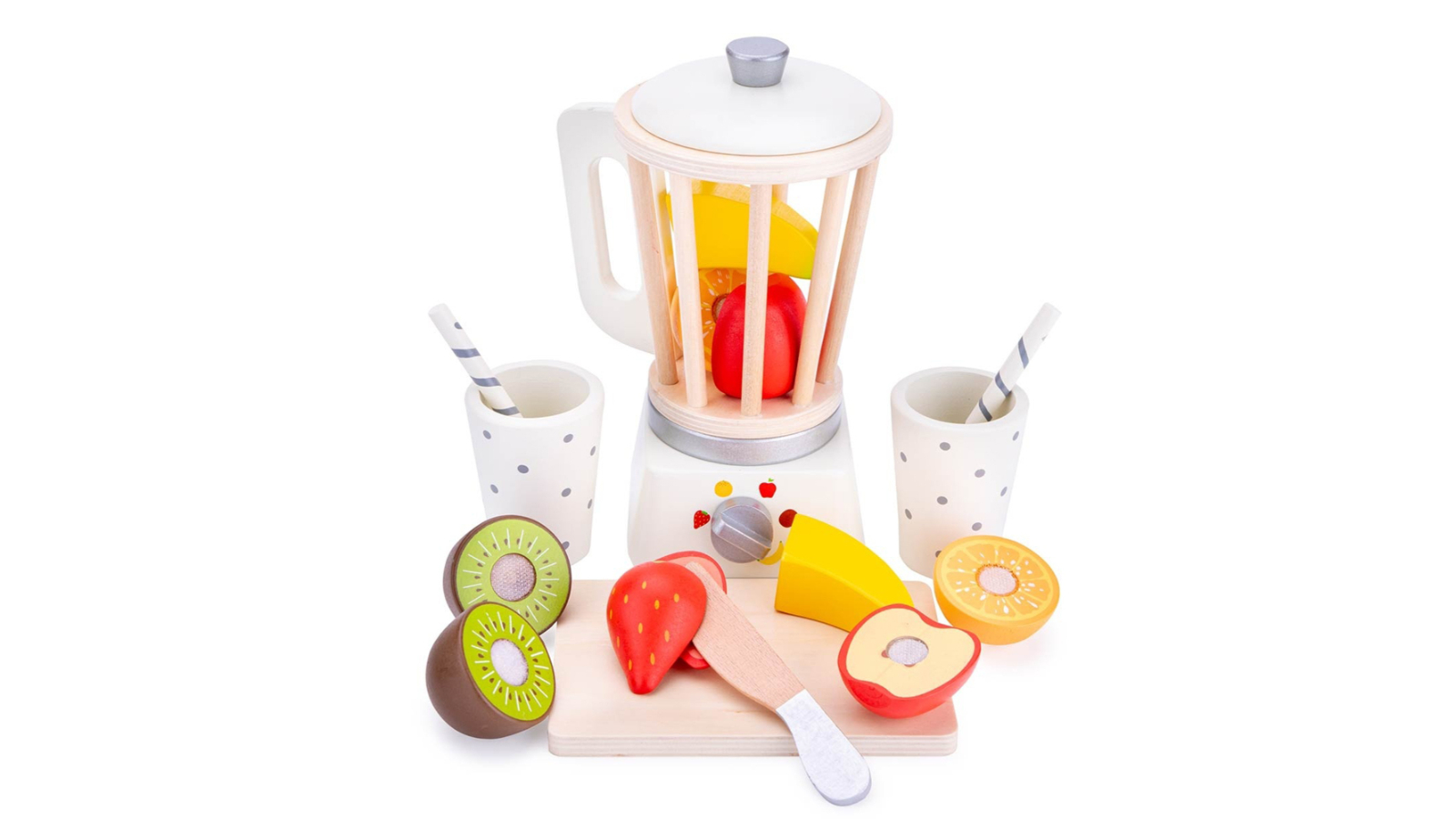 New Classic Toys Wooden Smoothie Blender Pretend Play Toy - 36 month+