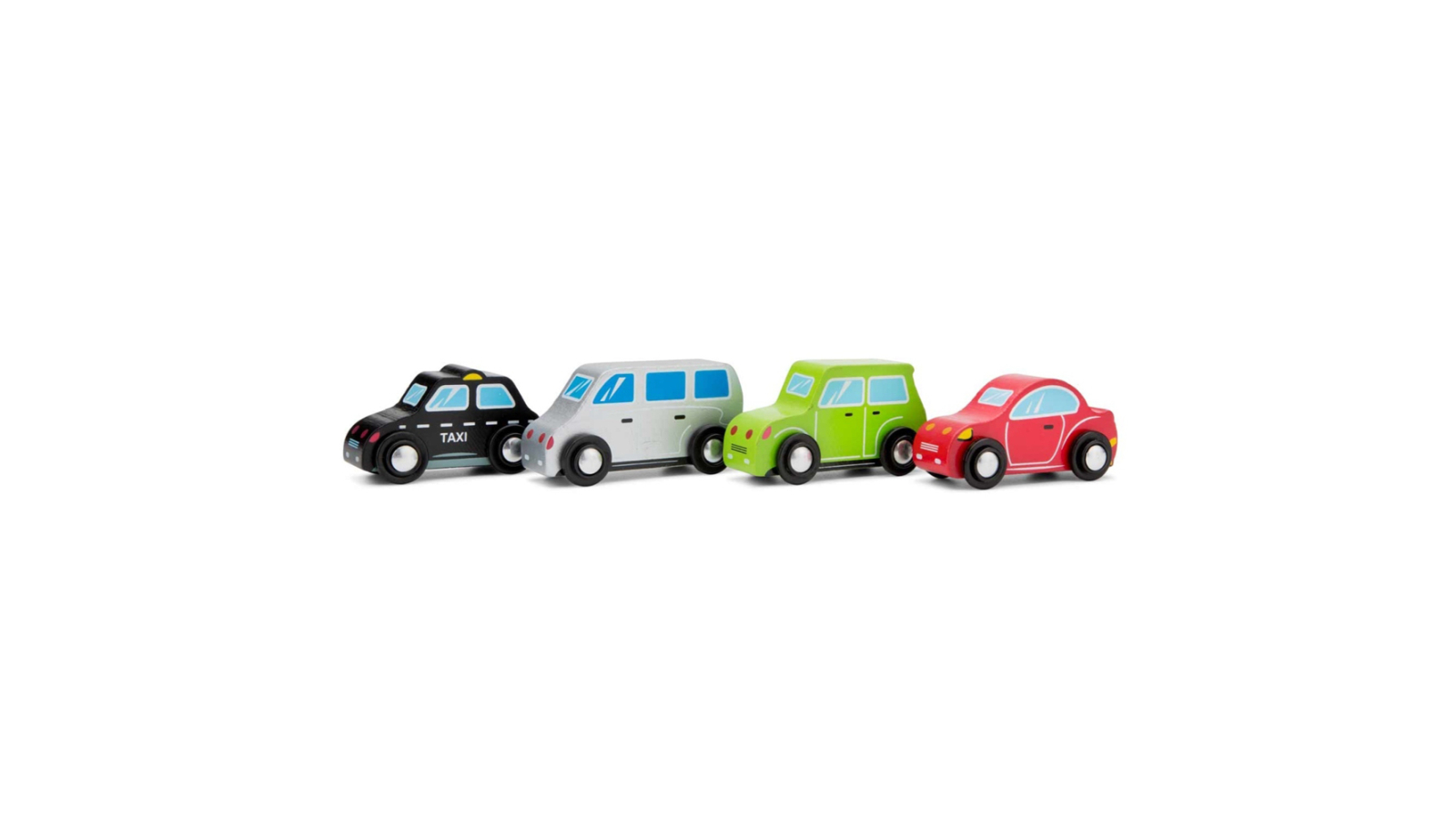 New Classic Toys 4 Piece Vehicle Pack Wooden Play Toy Set - 18 month+