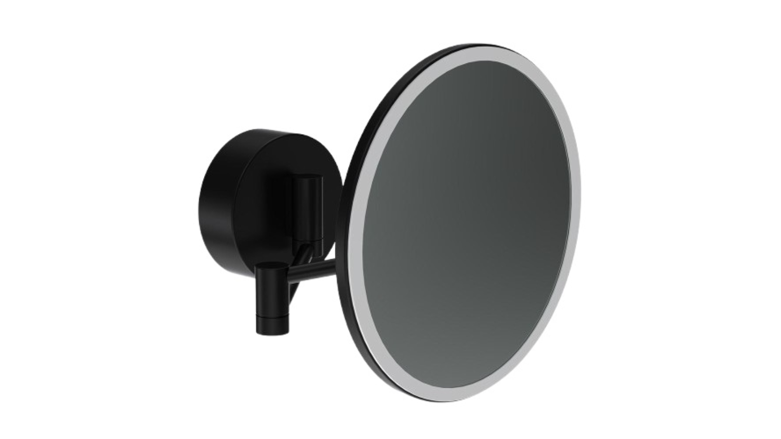 Parisi Tondo II Round Magnifying Mirror with Dual Light - Matte Black 