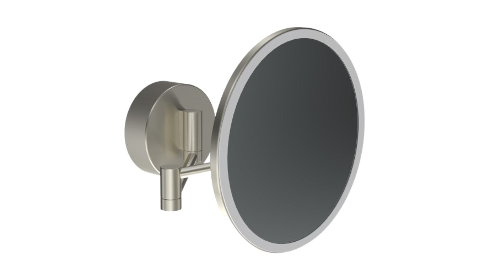 Parisi Tondo II Round Magnifying Mirror with Dual Light - Brushed Nickel