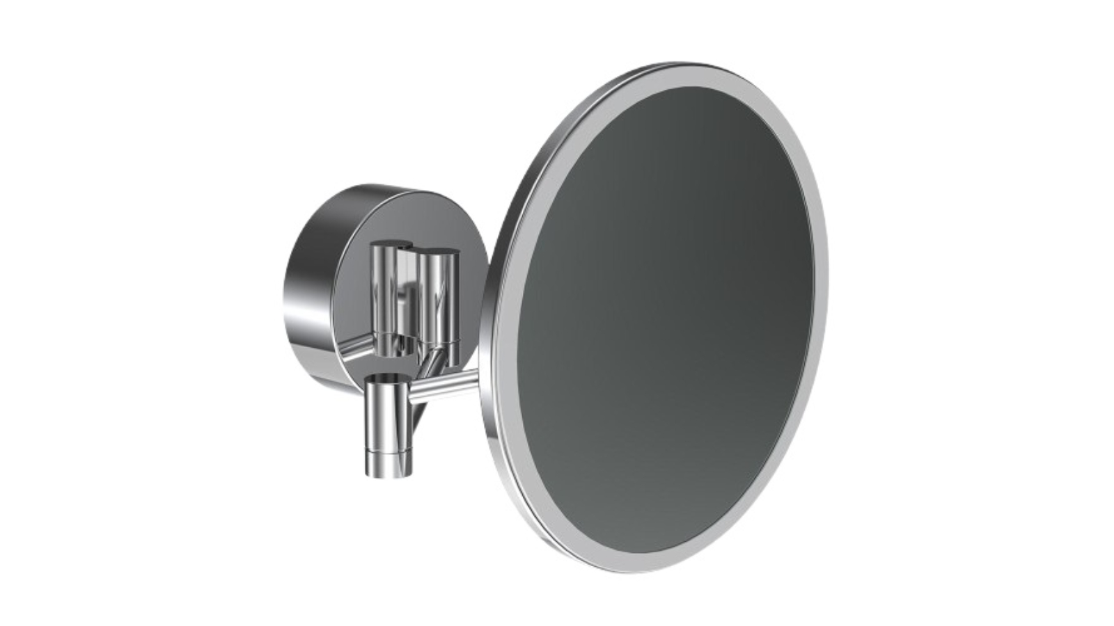 Parisi Tondo II Round Magnifying Mirror with Dual Light - Chrome 