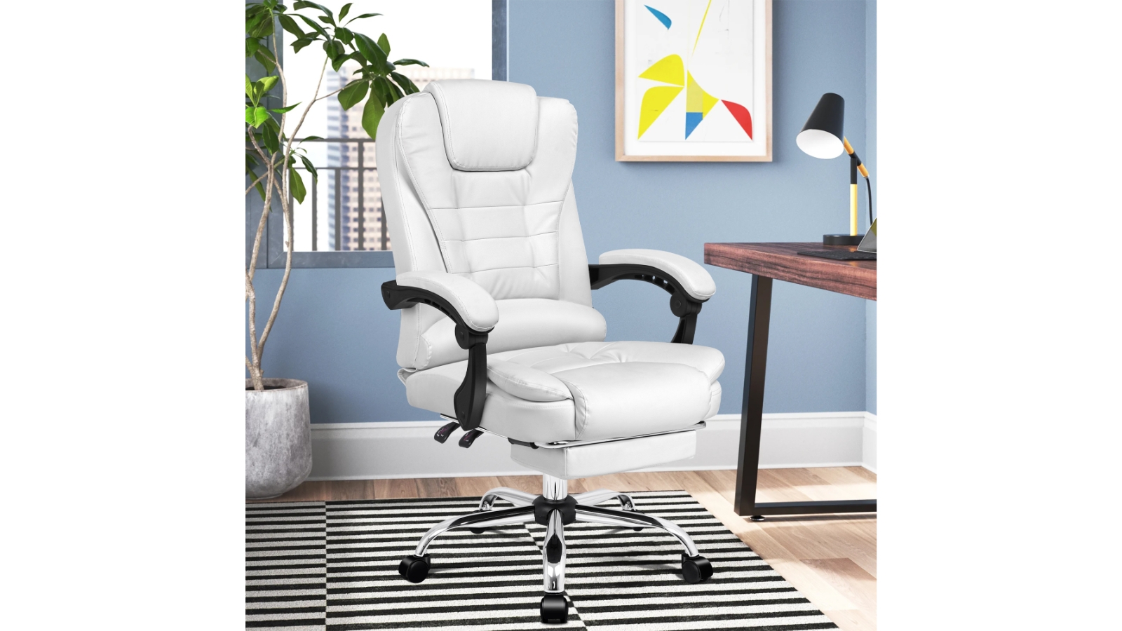 Alfordson PU Executive White Office Chair Harvey Norman