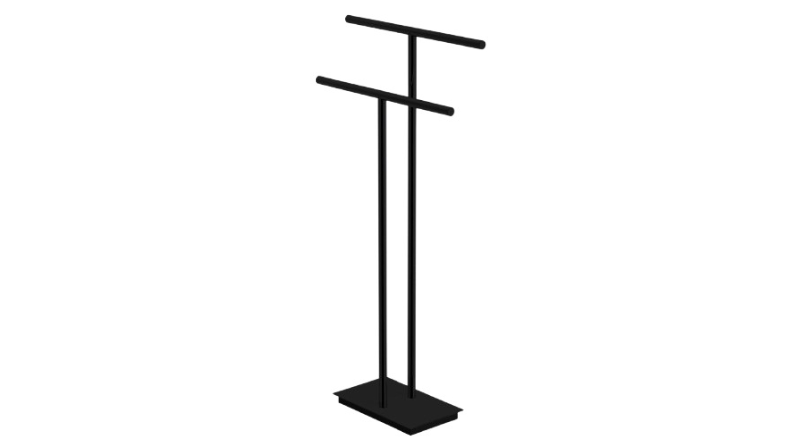 Parisi Tondo Freestanding Double Towel Holder - Matte Black 