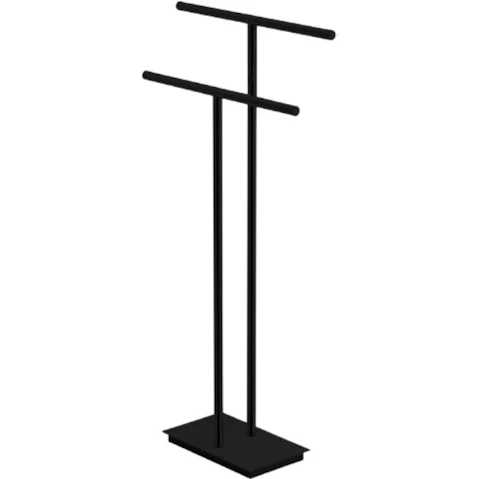 Parisi Tondo Freestanding Double Towel Holder - Matte Black